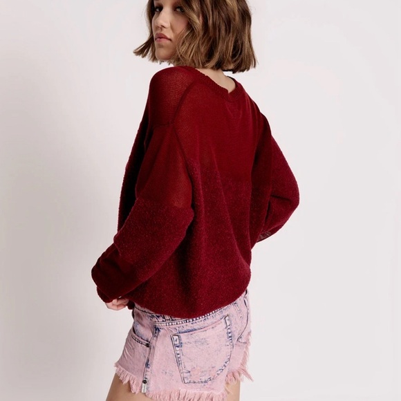 One Teaspoon Crew Knit Sweater - Wine NWT XL - Picture 3 of 6